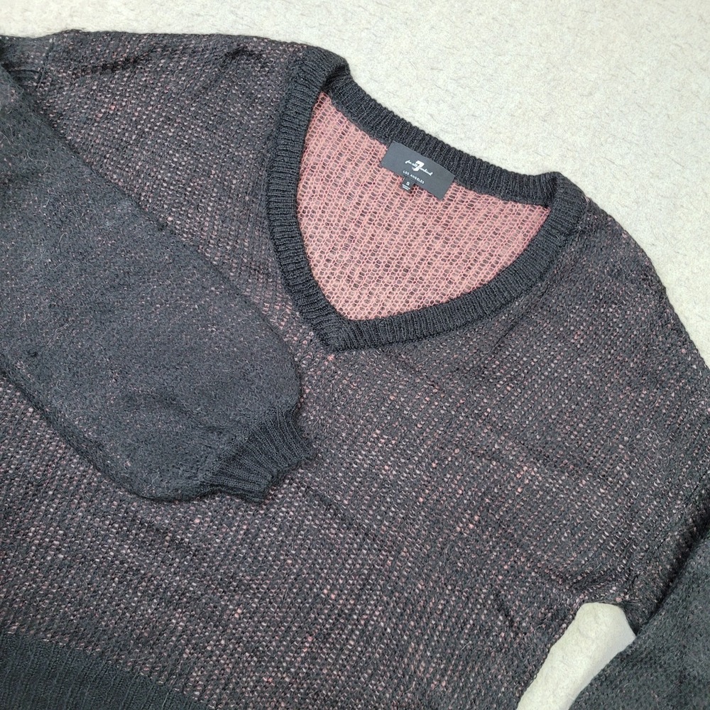 7 For All Mankind Sweater Womens‎ Small Mohair Blend Pullover Fuzzy Knit